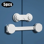 Verrou-de-s-curit-multifonctions-5-pi-ces-lot-pour-armoire-tiroir-toilettes-maison-blanc-serrure