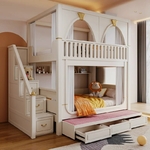 Lits-de-Haute-Qualit-pour-Enfants-Superpos-Ch-teau-Blanc-Moderne-et-Cr-atif-Mobilier-de