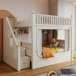 Lits-de-Haute-Qualit-pour-Enfants-Superpos-Ch-teau-Blanc-Moderne-et-Cr-atif-Mobilier-de