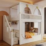 Lits-de-Haute-Qualit-pour-Enfants-Superpos-Ch-teau-Blanc-Moderne-et-Cr-atif-Mobilier-de