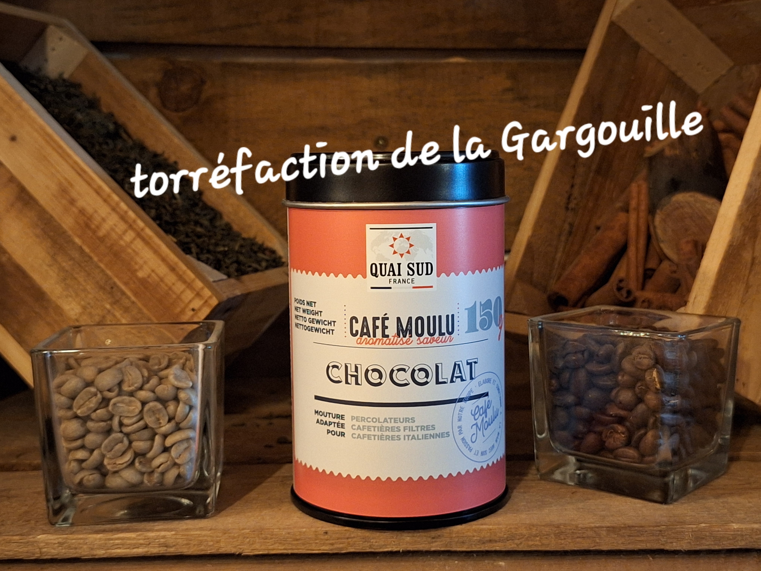Café Moulu Aromatisé Chocolat en Boite métal 150g