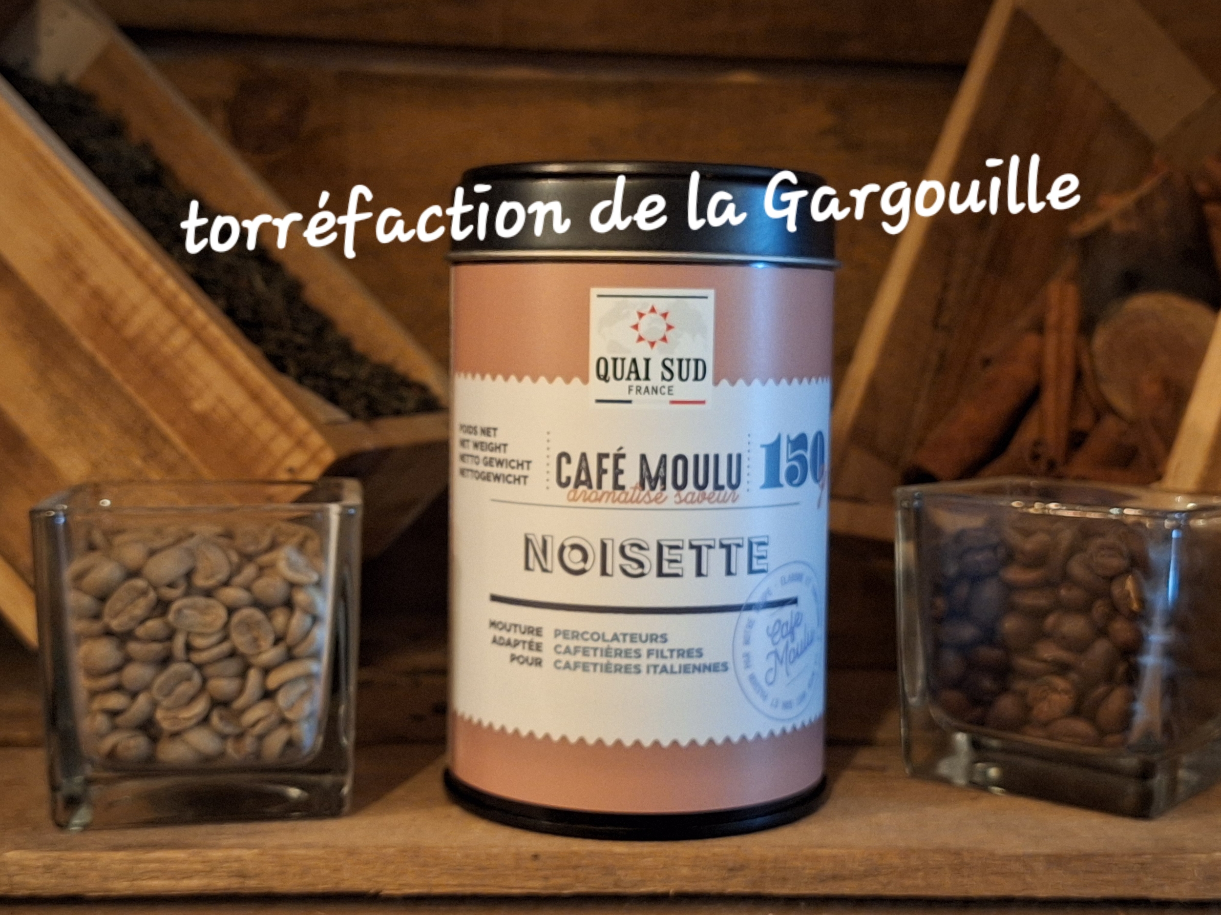 Café Moulu Aromatisé Noisette en Boite métal 150g