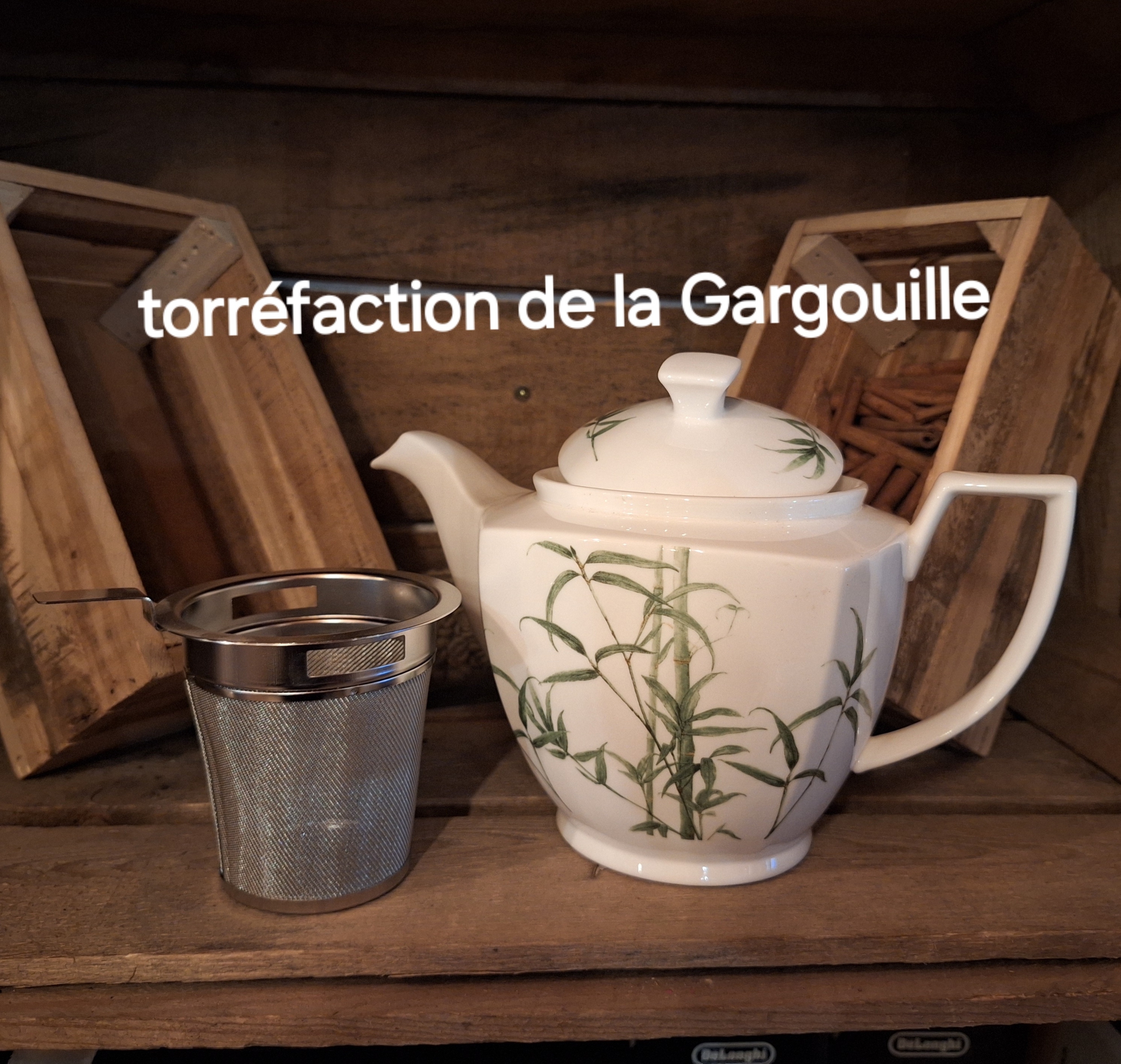 Théière Bambou en Porcelaine - Filtre Inox - 1L