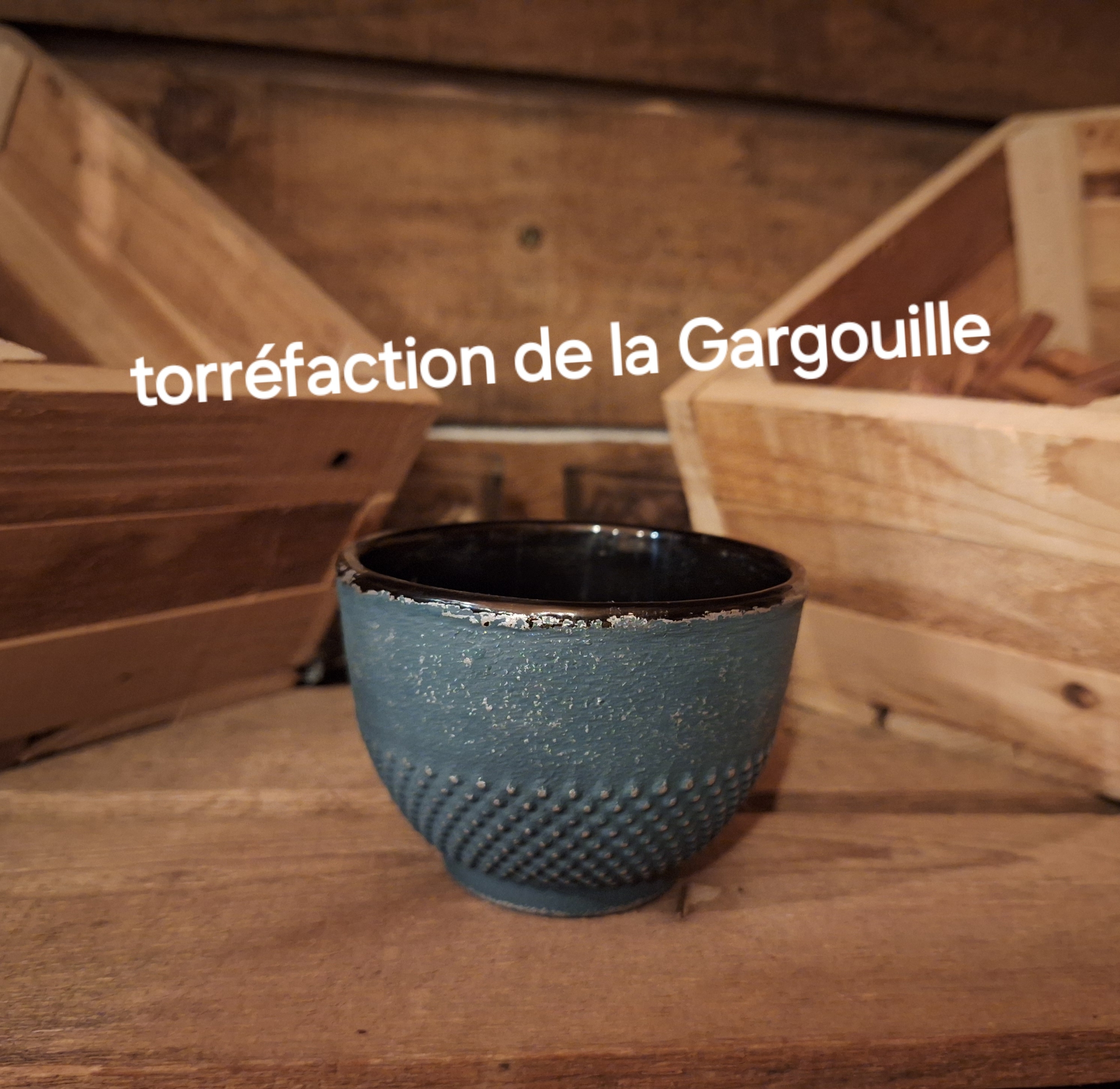 Tasse Bleu Argenté en Fonte