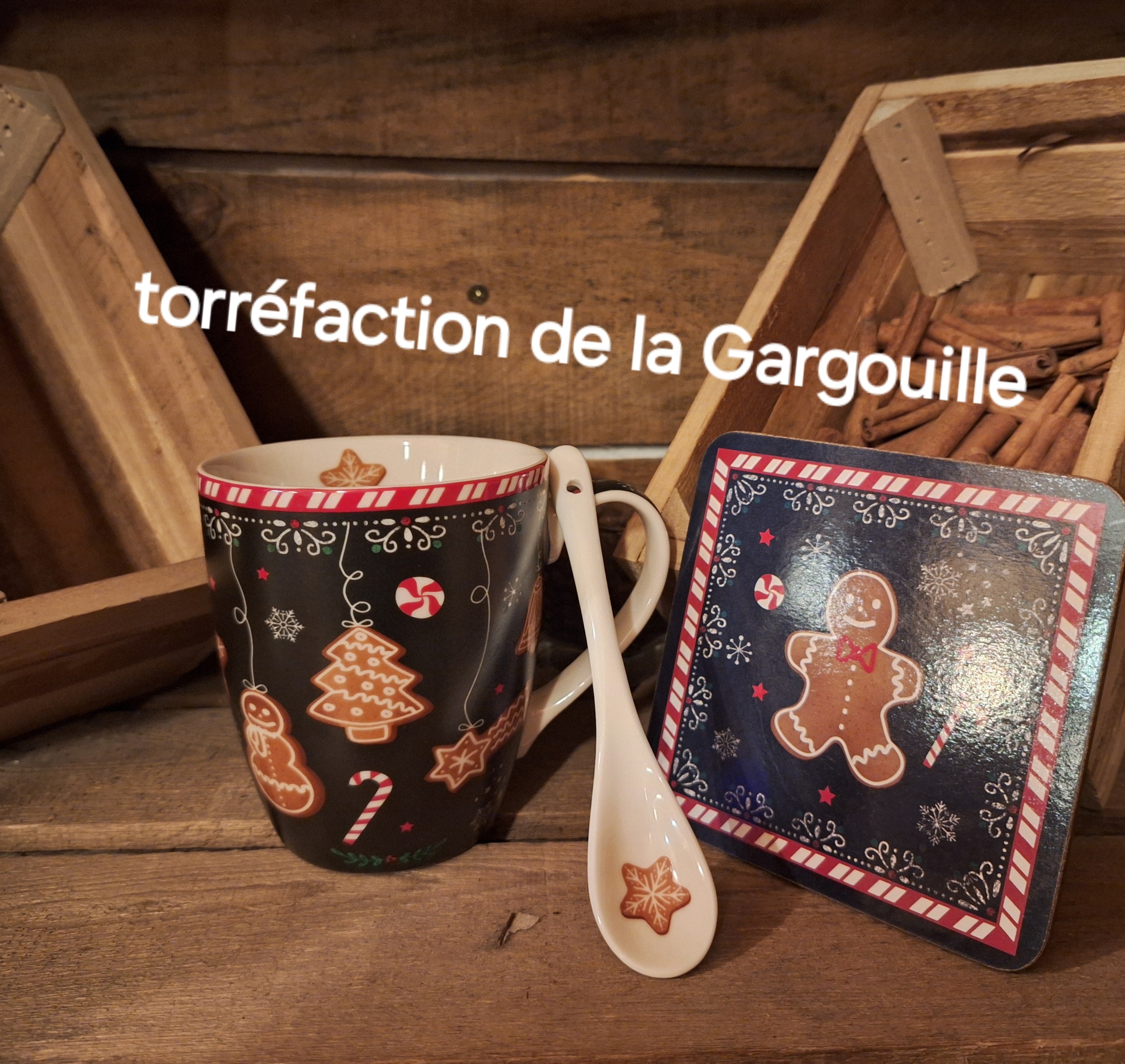 Coffret 1 Mug 30cl + Cuillère + Dessous de Verre en Porcelaine