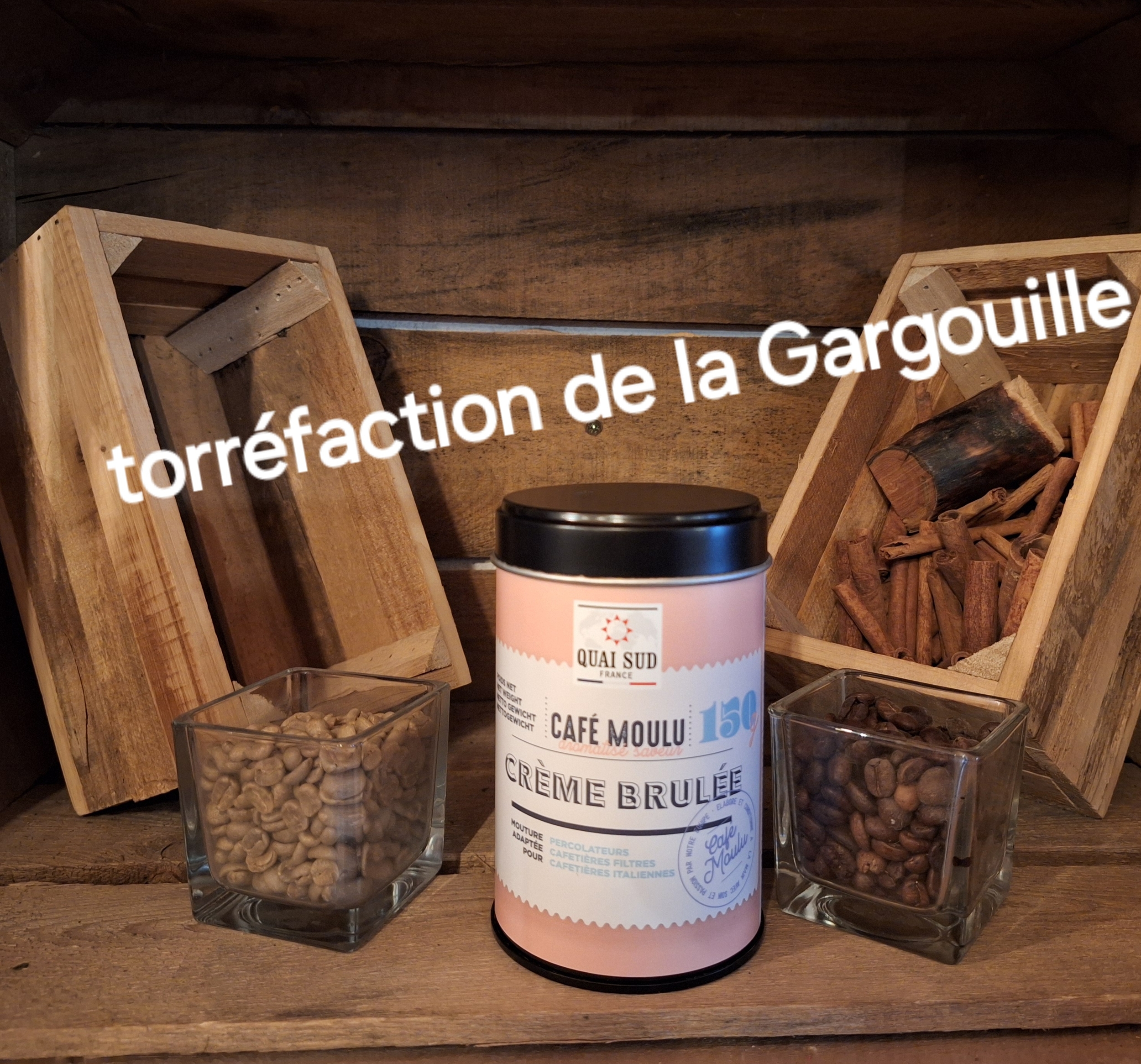 Café Moulu Aromatisé Crème Brulée en Boite Métal 150g