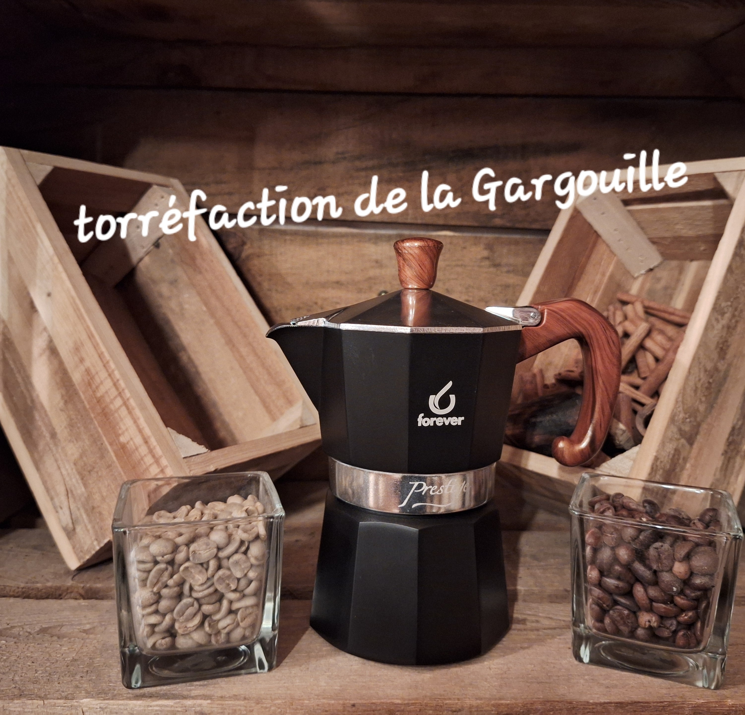 Cafetière Italienne Prestige Radica 3 Tasses Aluminium - 250g Café Offert