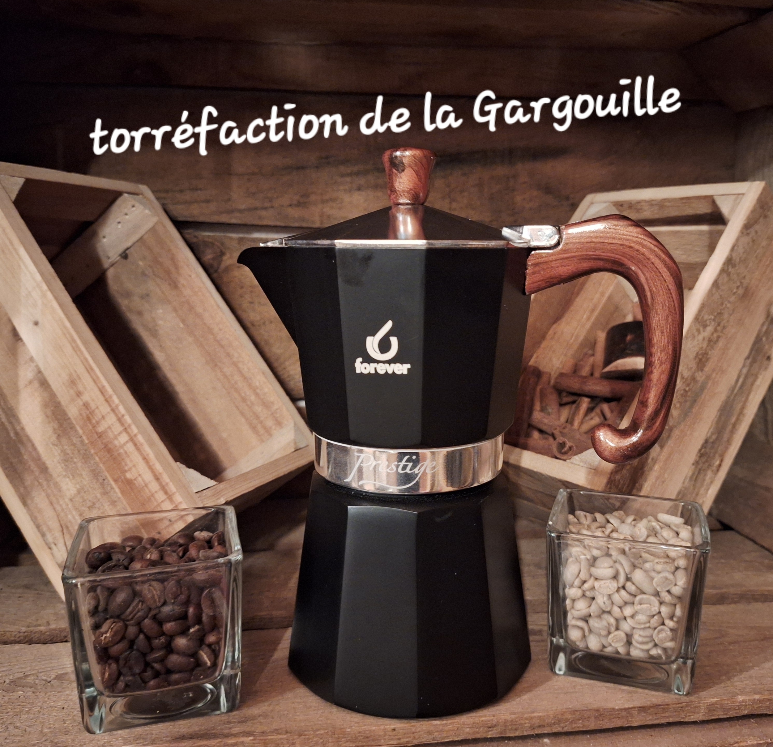 Cafetière Italienne Prestige Radica 6 Tasses Aluminiun - 250g Café Offert