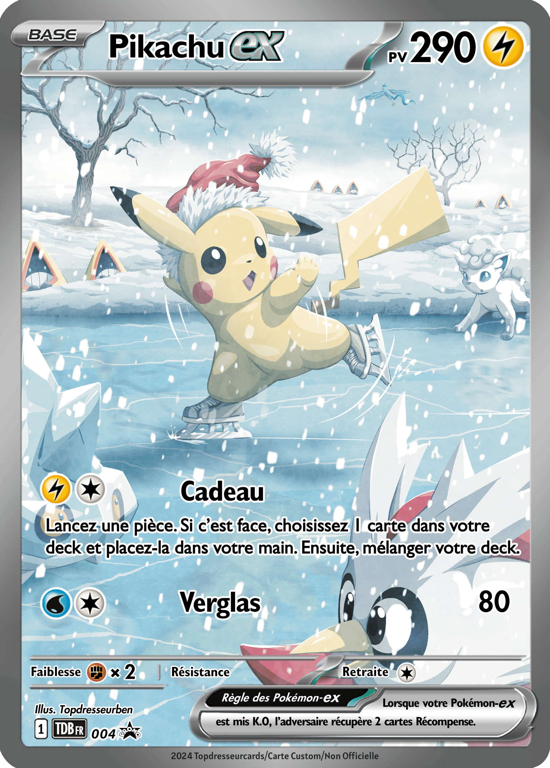 004 PIKACHU EX Noel PROMO TDB IMPRESSION