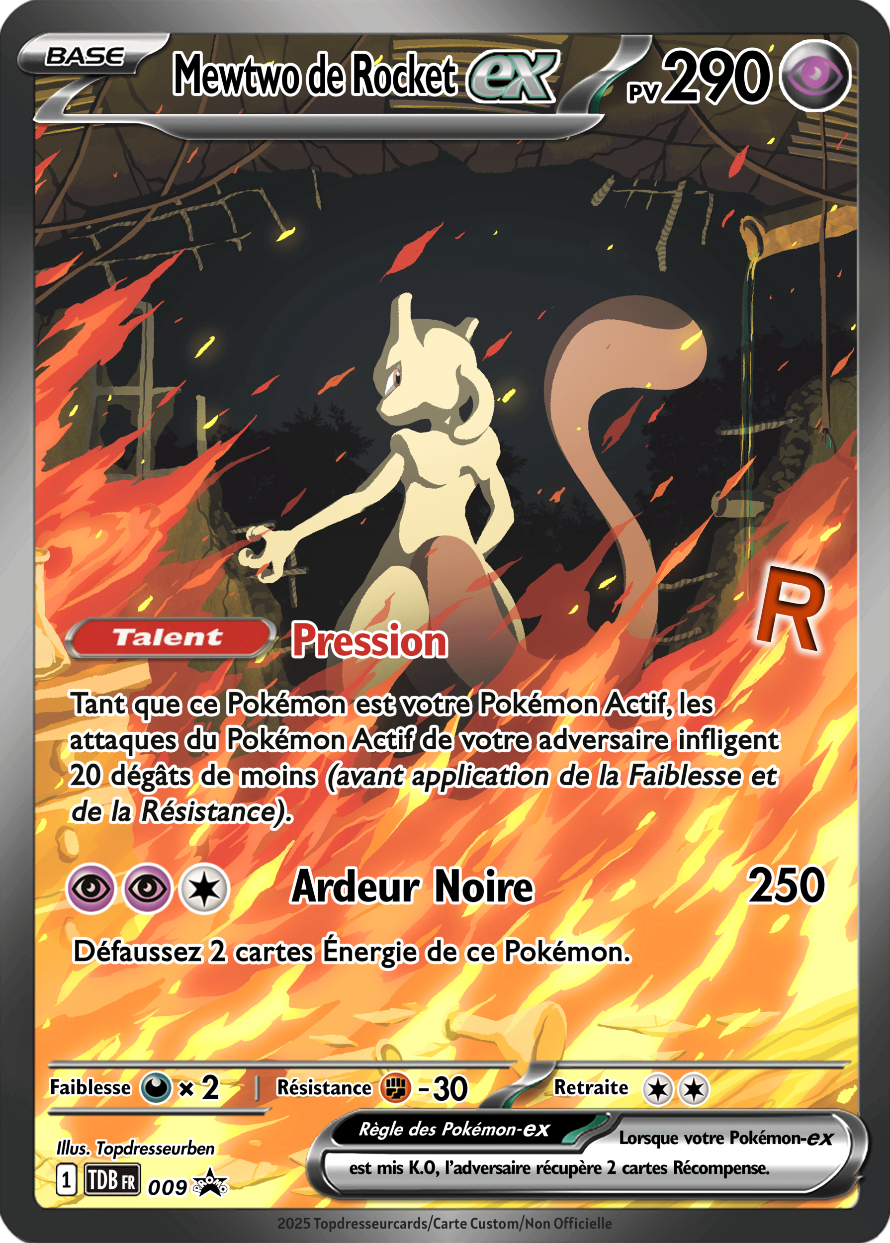009 mewtwo Ex de rocket PROMO TDB