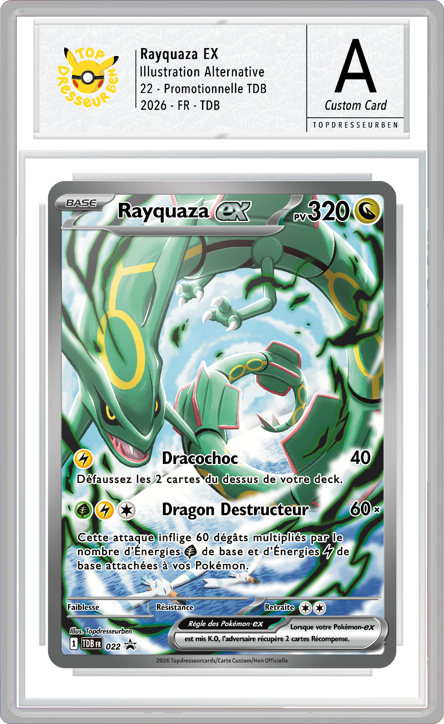 rayquaza promo 022 sous boitier topdresseurben