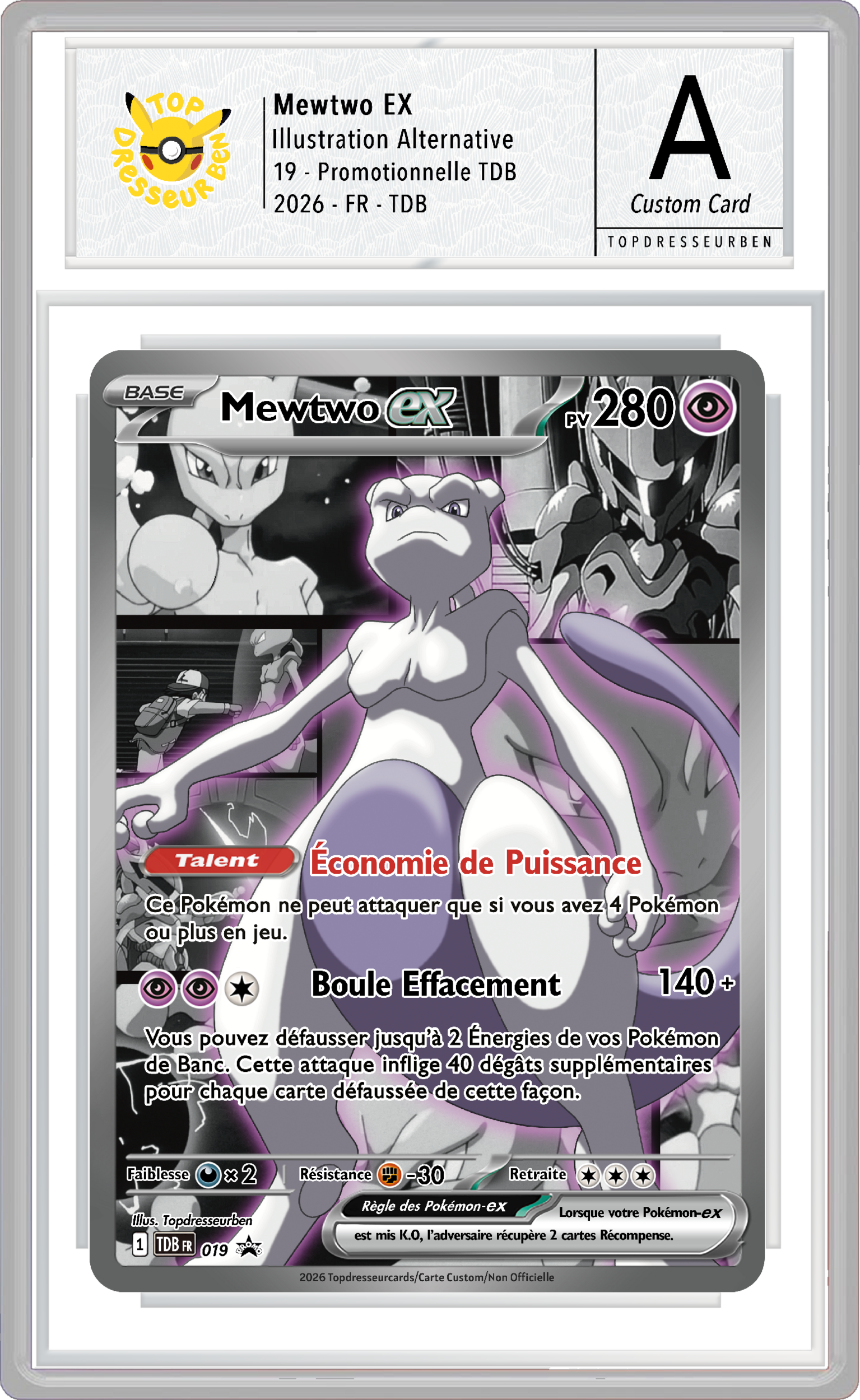 mewtwo manga promo 019 sous boitier topdresseurben