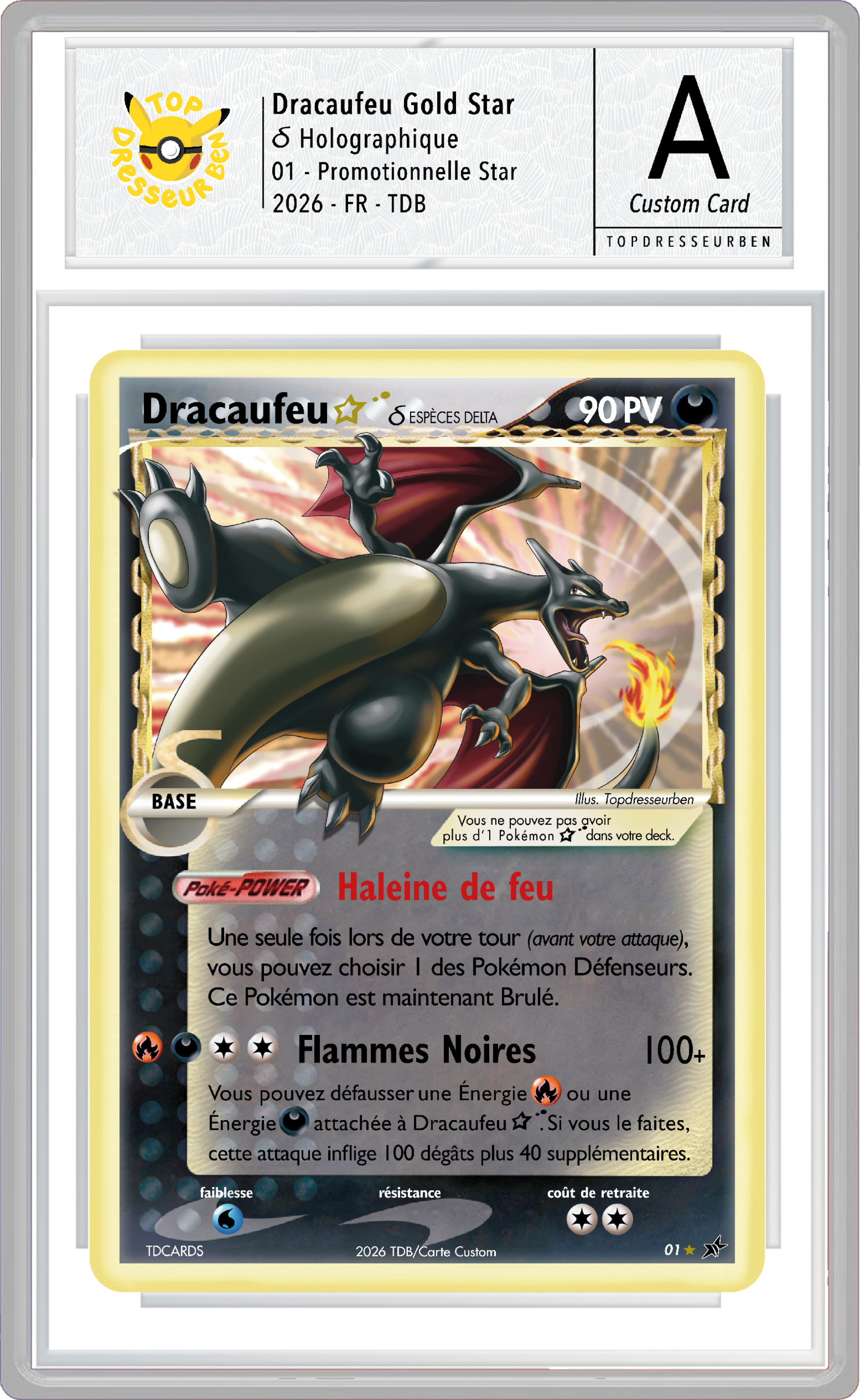 dracaufeu star sous boitier topdresseurben