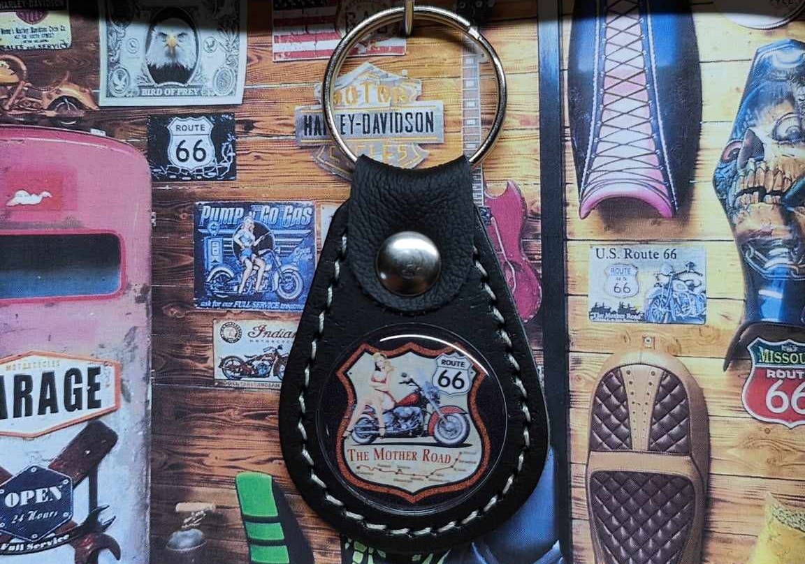 Porte-clés Route 66 moto