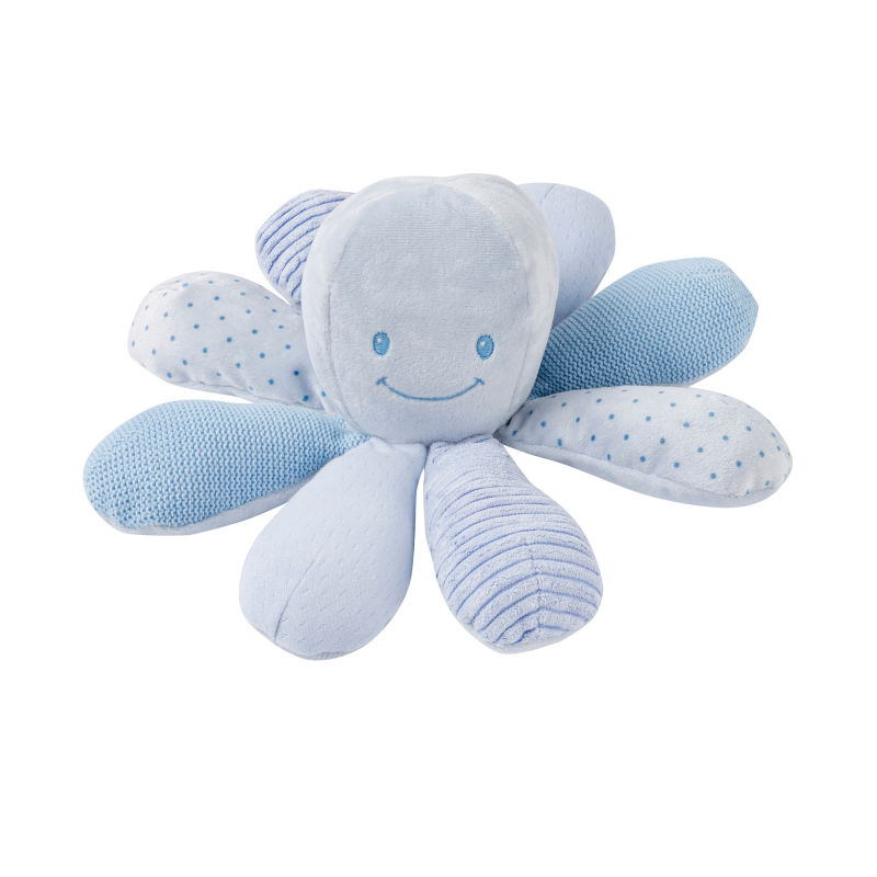 peluche hochet poulpe pieuvre bleu 25 cm 2
