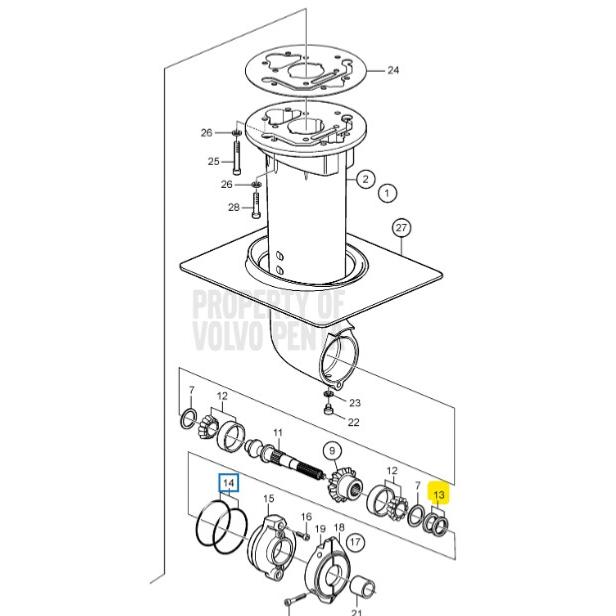 Bague D'étanchéité Pour Intercooler Volvo Penta – AD31, AD41, KAD300, Réf 858979, Neuve