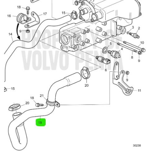 Durite eau de mer - VOLVO PENTA