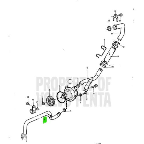 Tuyau eau de refroidissement - VOLVO PENTA