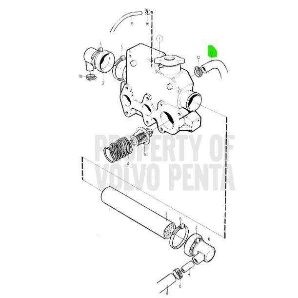 Durite eau de mer - VOLVO PENTA