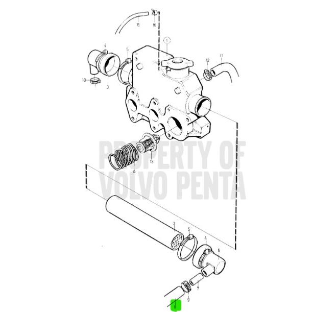 Durite eau de mer - VOLVO PENTA