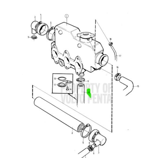 Durite caoutchouc - VOLVO PENTA