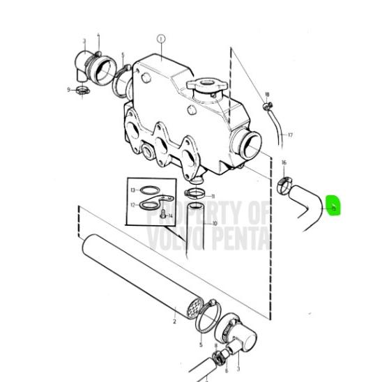 Durite caoutchouc - VOLVO PENTA