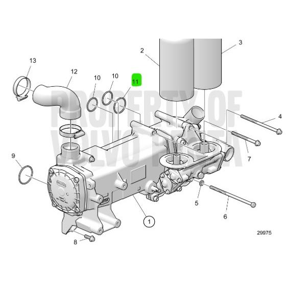 Joint torique échangeur thermique - VOLVO PENTA