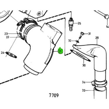 Coude d\'échappement - VOLVO PENTA