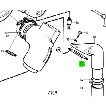 Joint de coude d\'échappement - VOLVO PENTA