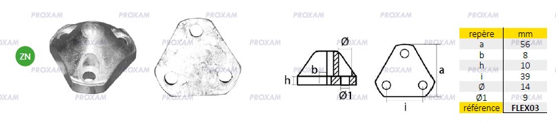 Anode triangulaire FLEXOFOLD - Anode Zinc