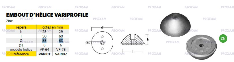 Embout d\'hélice - VARIPROFILE & VARIPROP