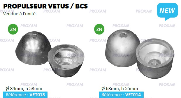 Propulseur VETUS / BCS - Anode zinc