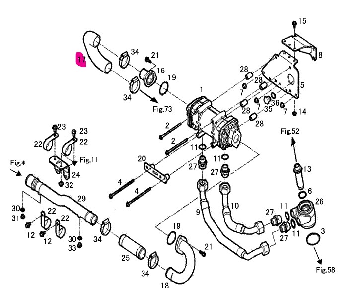 Durite d\'eau - YANMAR MARINE
