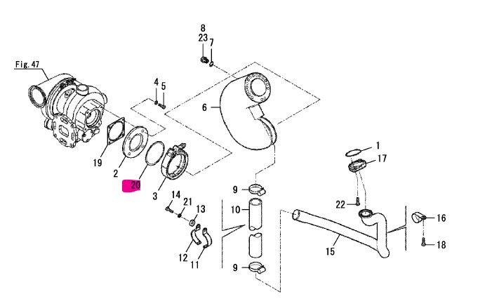 Joint de coude d\'échappement - YANMAR MARINE