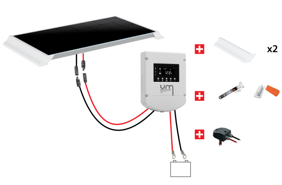 Kit Solaire - 100W - 12V - Monocristallin - UNITECK