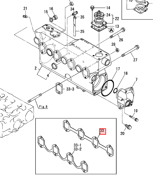Joint de collecteur - YANMAR MARINE