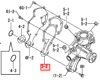 Joint de pompe à eu douce - YANMAR MARINE