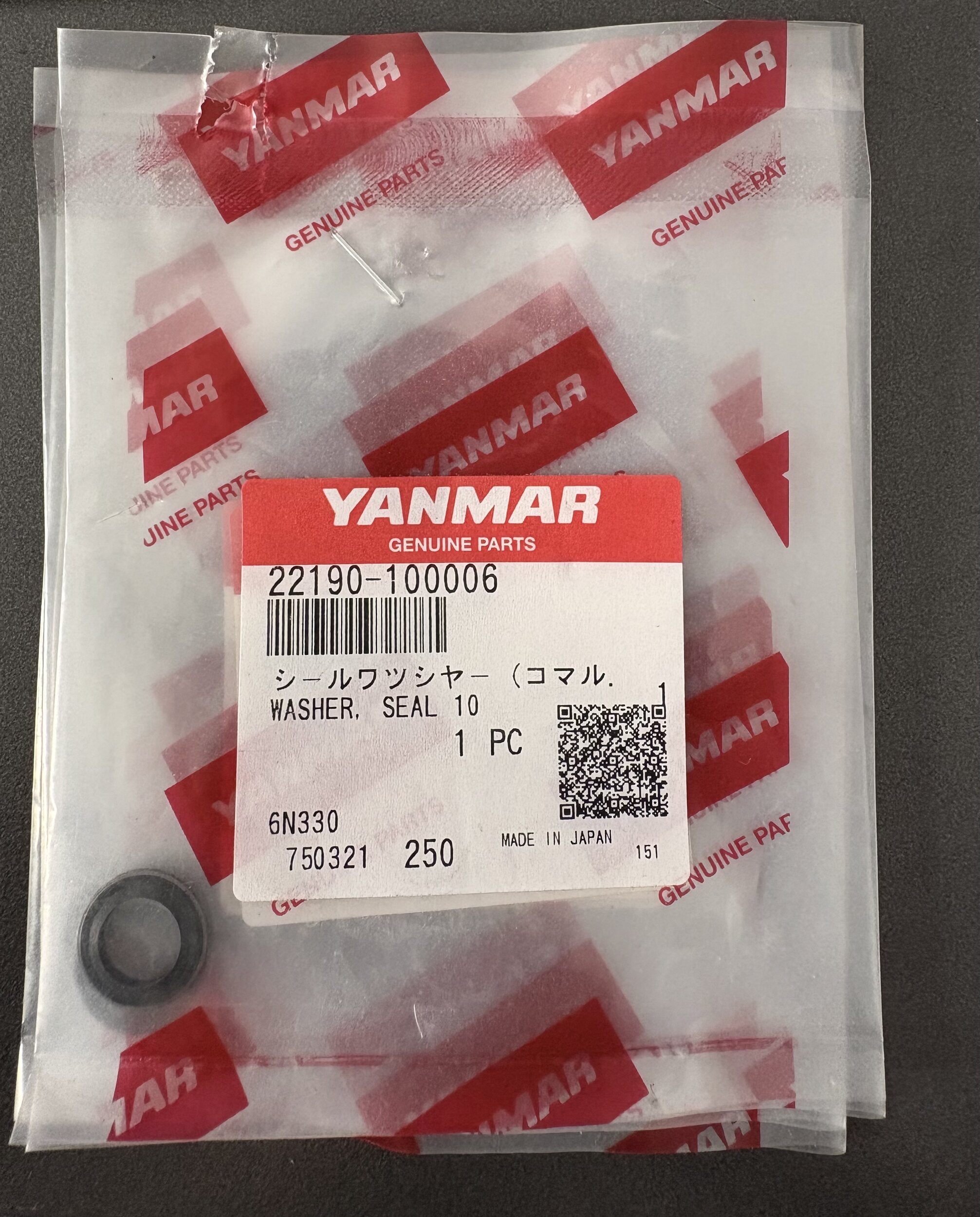 Washer seal, 10 - YANMAR MARINE