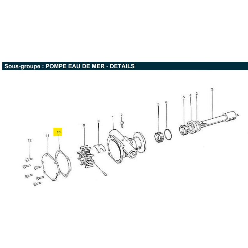 Joint de pompe à eau de mer - NANNI DIESEL
