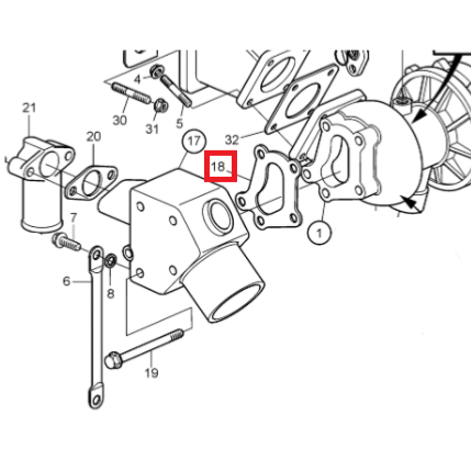 Joint de coude d\'échappement - VOLVO PENTA