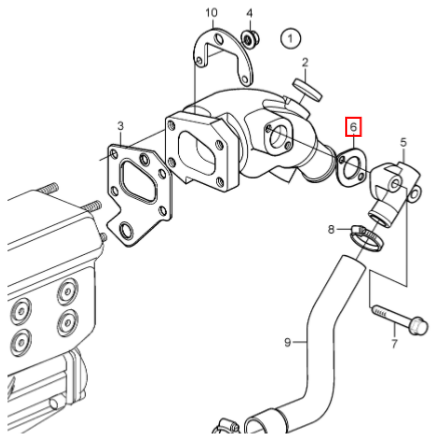 Joint de coude d\'échappement - VOLVO PENTA