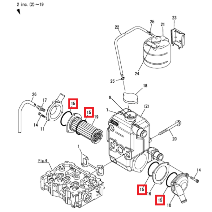 Joint torique d\'échangeur - YANMAR MARINE