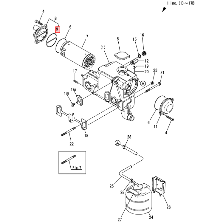 Joint de couvercle d\'échangeur - YANMAR MARINE
