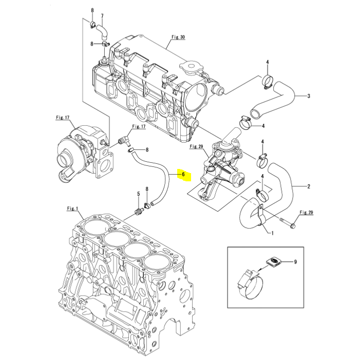 Durite eau douce - YANMAR MARINE