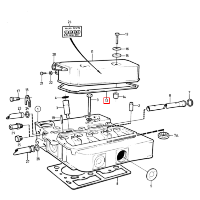 Joint de cache culbuteur - VOLVO PENTA
