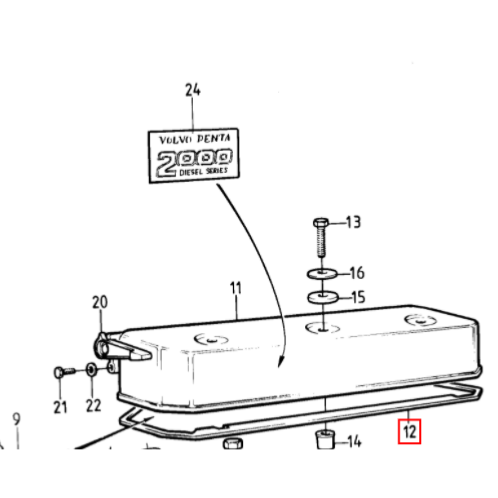 Joint de cache culbuteur - VOLVO PENTA