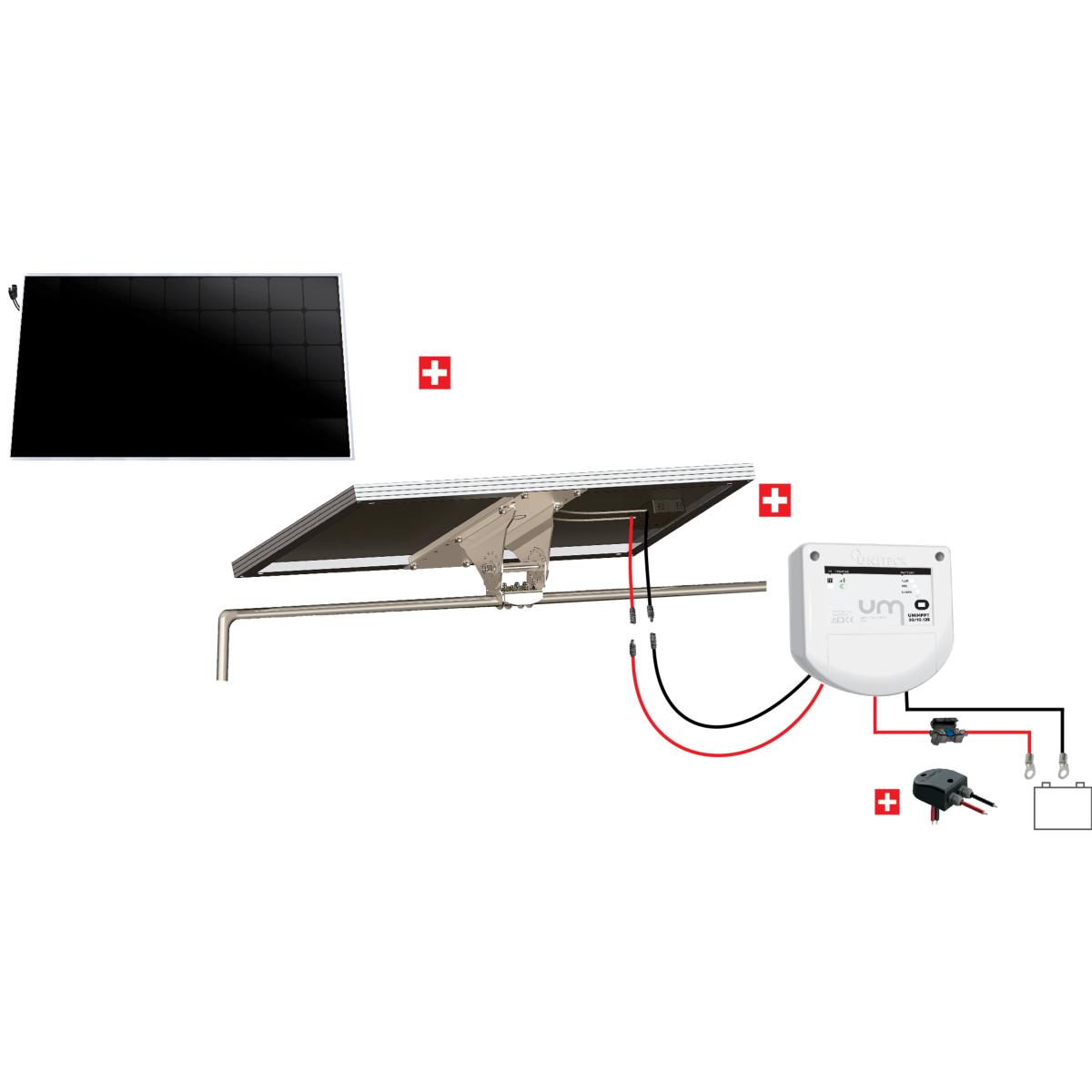 Kit Solaire - Portique Inclinable - 150W - 12V - Back Contact - UNITECK