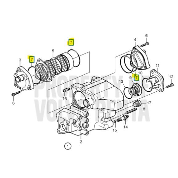 Joint D'échangeur De Chaleur (Oring) Pour Volvo Penta AD40B, AQAD40, TAMD40 - Neuf