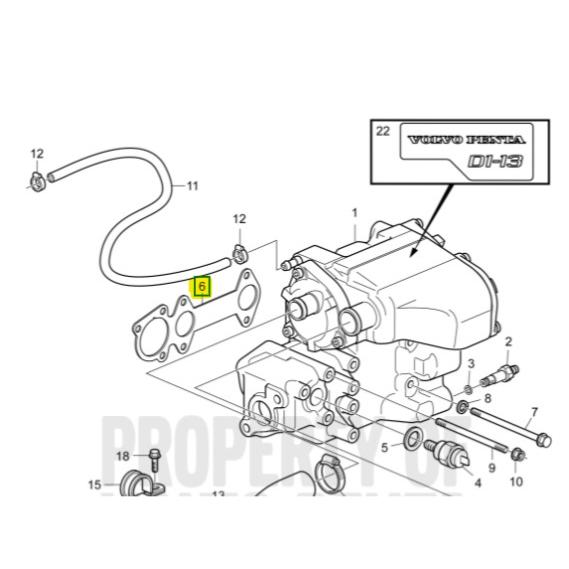 Joint échangeur température - VOLVO PENTA