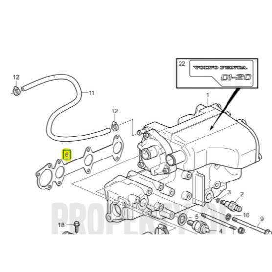 Joint échangeur température - VOLVO PENTA